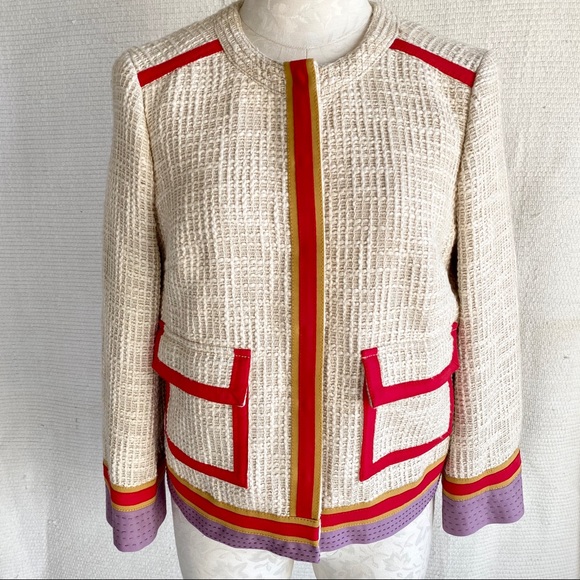 Tory Burch Jackets & Blazers - Tory Burch Chanel-Style Runway Tweed Piped Jacket